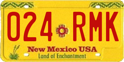 NM license plate 024RMK