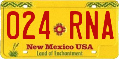 NM license plate 024RNA