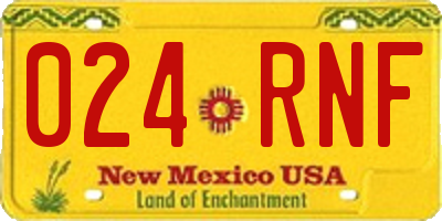 NM license plate 024RNF