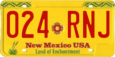 NM license plate 024RNJ