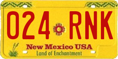 NM license plate 024RNK