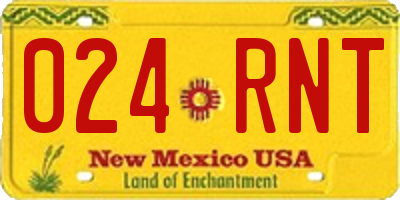 NM license plate 024RNT