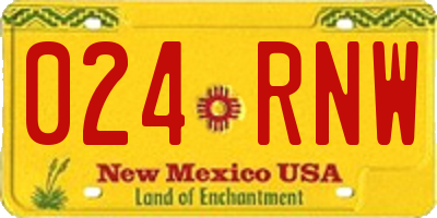 NM license plate 024RNW