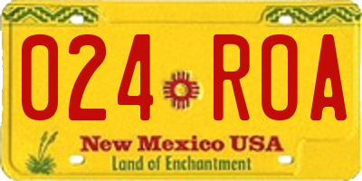 NM license plate 024ROA