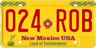 NM license plate 024ROB