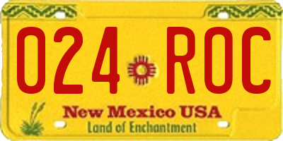 NM license plate 024ROC