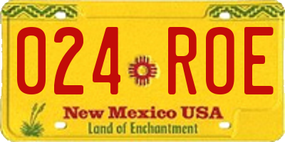 NM license plate 024ROE