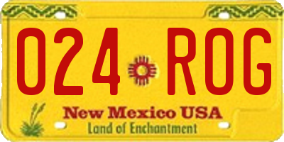 NM license plate 024ROG