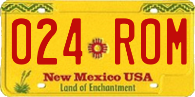 NM license plate 024ROM