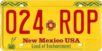 NM license plate 024ROP
