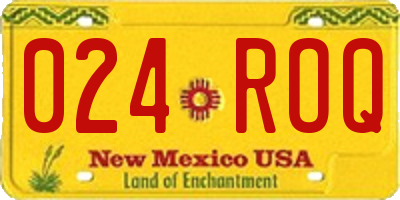 NM license plate 024ROQ