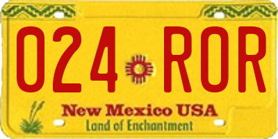 NM license plate 024ROR