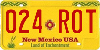 NM license plate 024ROT