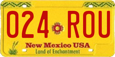 NM license plate 024ROU
