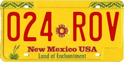 NM license plate 024ROV