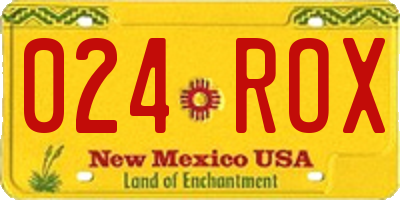 NM license plate 024ROX