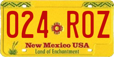 NM license plate 024ROZ