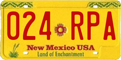 NM license plate 024RPA