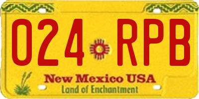 NM license plate 024RPB