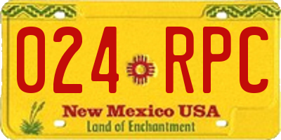 NM license plate 024RPC