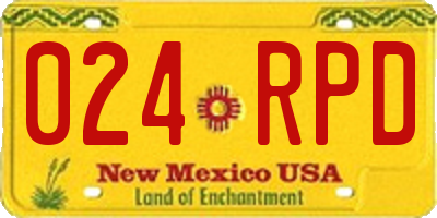 NM license plate 024RPD