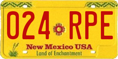 NM license plate 024RPE