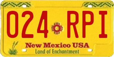 NM license plate 024RPI