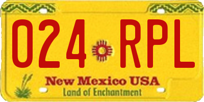 NM license plate 024RPL