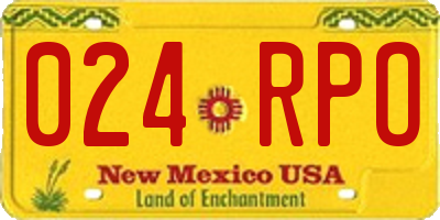NM license plate 024RPO