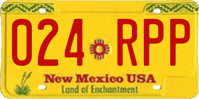 NM license plate 024RPP