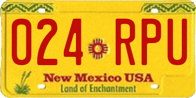 NM license plate 024RPU