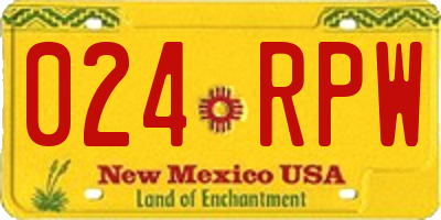 NM license plate 024RPW