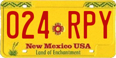 NM license plate 024RPY
