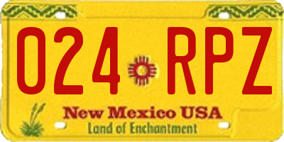 NM license plate 024RPZ