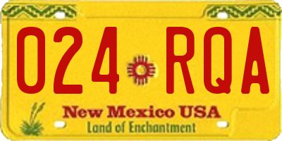 NM license plate 024RQA