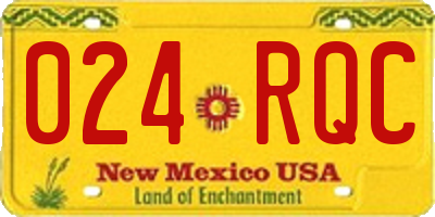 NM license plate 024RQC