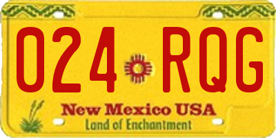 NM license plate 024RQG