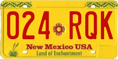 NM license plate 024RQK