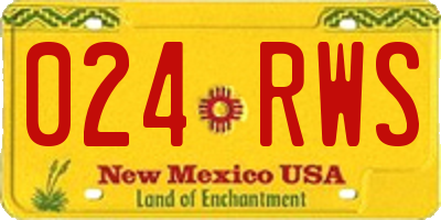 NM license plate 024RWS