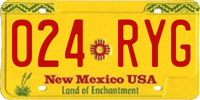 NM license plate 024RYG