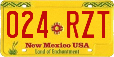 NM license plate 024RZT