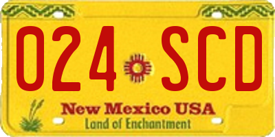 NM license plate 024SCD