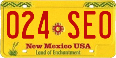 NM license plate 024SEO