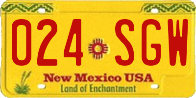 NM license plate 024SGW