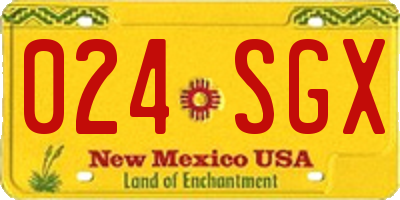 NM license plate 024SGX