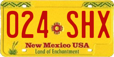 NM license plate 024SHX