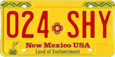 NM license plate 024SHY