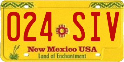 NM license plate 024SIV