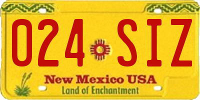 NM license plate 024SIZ