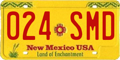NM license plate 024SMD